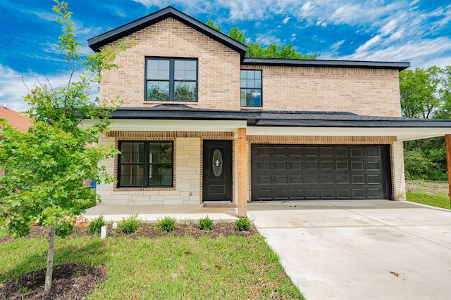 view of property featuring a garage