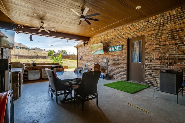 view of patio / terrace with ceiling fan