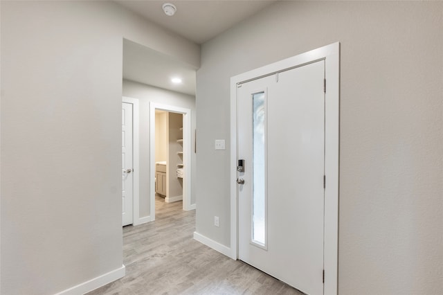 entryway featuring light wood-type flooring