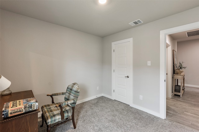 office space featuring light hardwood / wood-style floors