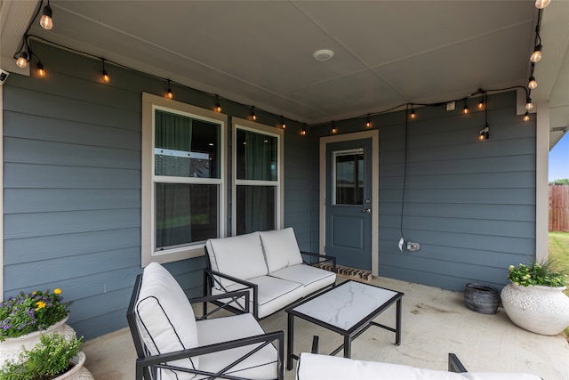 view of patio with an outdoor hangout area