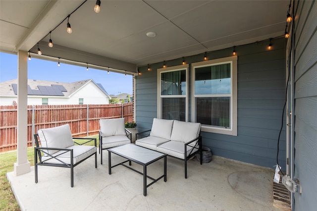 view of patio featuring outdoor lounge area