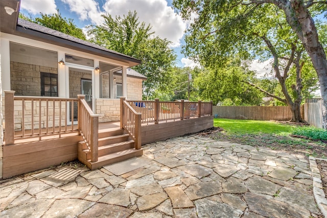 view of patio with a deck