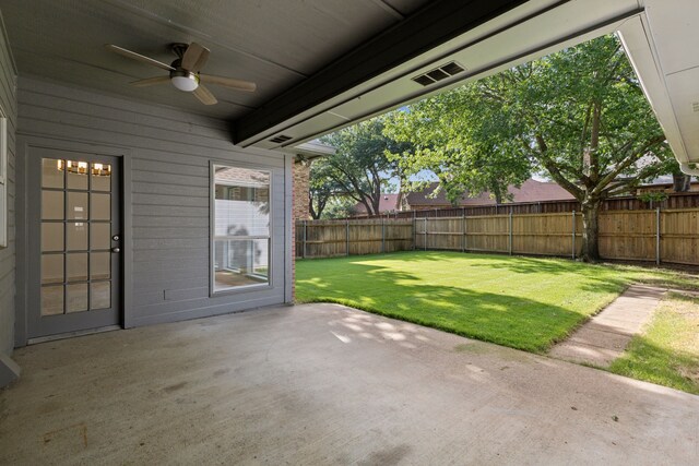 view of patio / terrace with ceiling fan