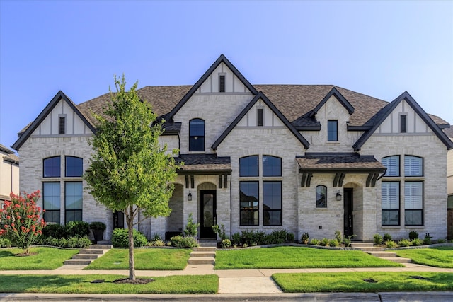 view of front of property featuring a front yard