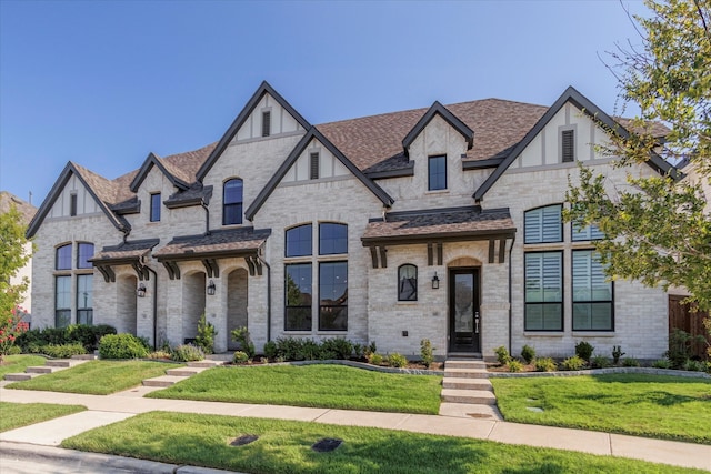 view of front of property featuring a front yard