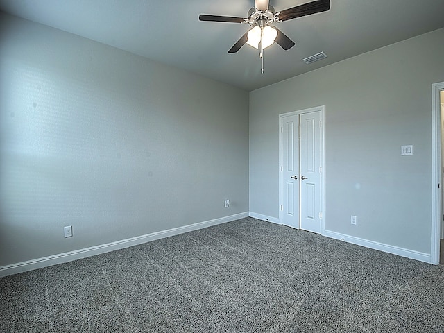 interior space featuring ceiling fan