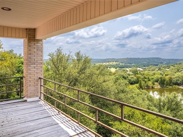 balcony with a water view