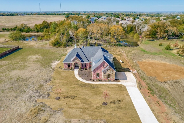 aerial view with a rural view