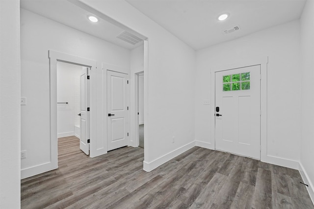 entryway featuring hardwood / wood-style flooring