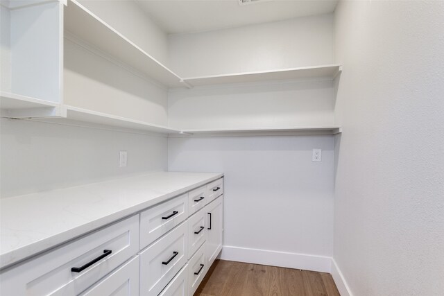 spacious closet with hardwood / wood-style flooring