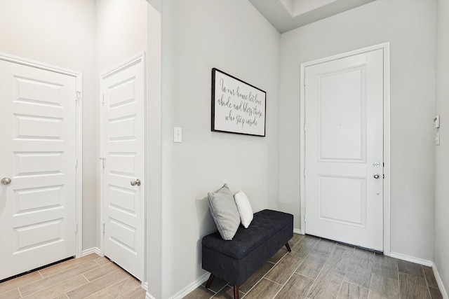 entrance foyer featuring hardwood / wood-style flooring