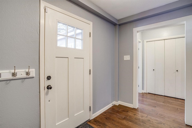 entryway featuring hardwood / wood-style flooring