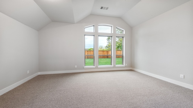 bonus room featuring carpet flooring and lofted ceiling