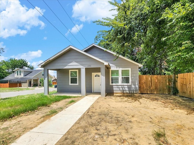 view of bungalow-style home