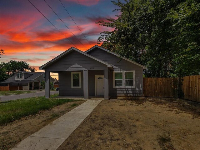 view of front of home with covered porch