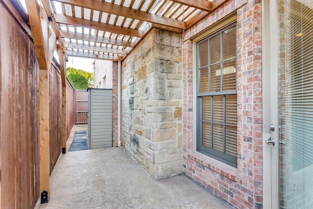 view of patio / terrace featuring a pergola