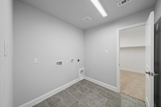 laundry room featuring hookup for a gas dryer, hookup for an electric dryer, and washer hookup