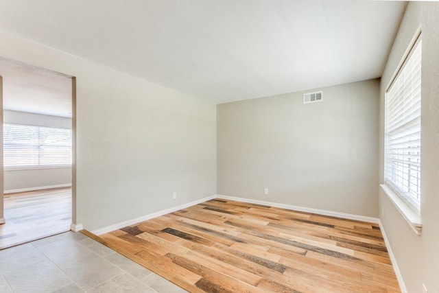 empty room featuring light wood-type flooring