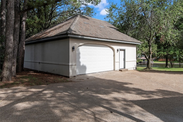 view of garage