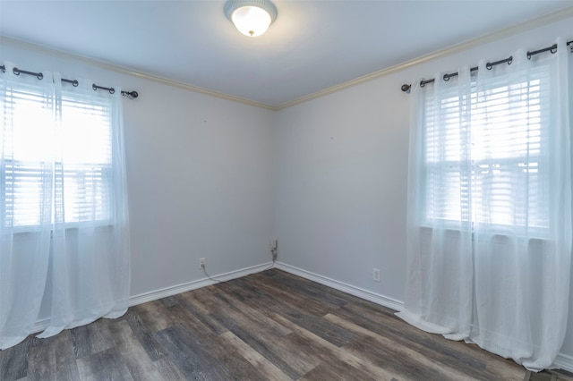 empty room featuring hardwood / wood-style flooring and a healthy amount of sunlight