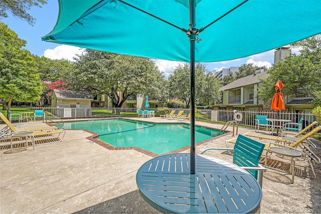 view of pool with a patio area