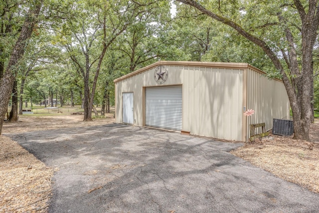 garage with cooling unit