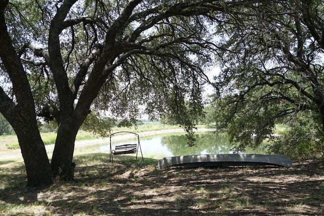 exterior space featuring a water view