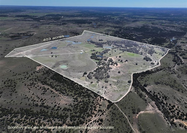 bird's eye view with a rural view