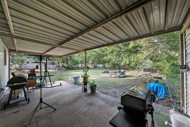 view of patio / terrace featuring a grill