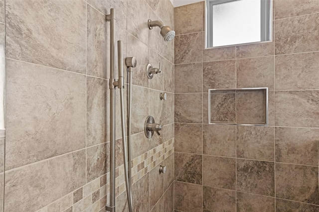 details with tiled shower