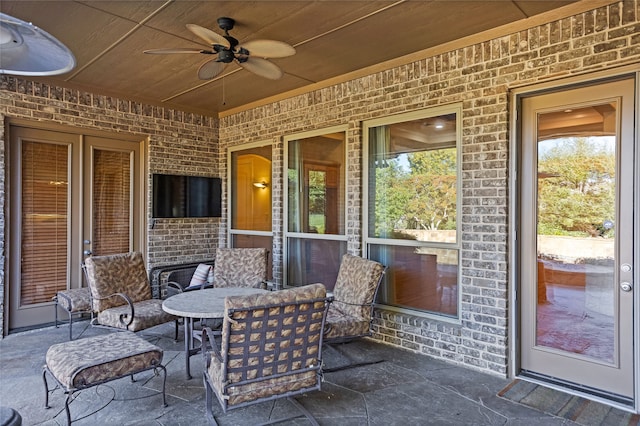 view of patio / terrace with ceiling fan