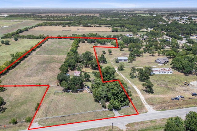 aerial view featuring a rural view