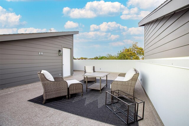 view of patio featuring an outdoor living space