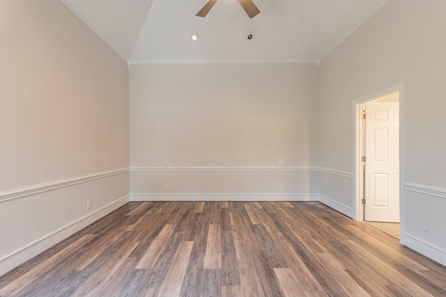 unfurnished dining area with an inviting chandelier, hardwood / wood-style flooring, and ornamental molding