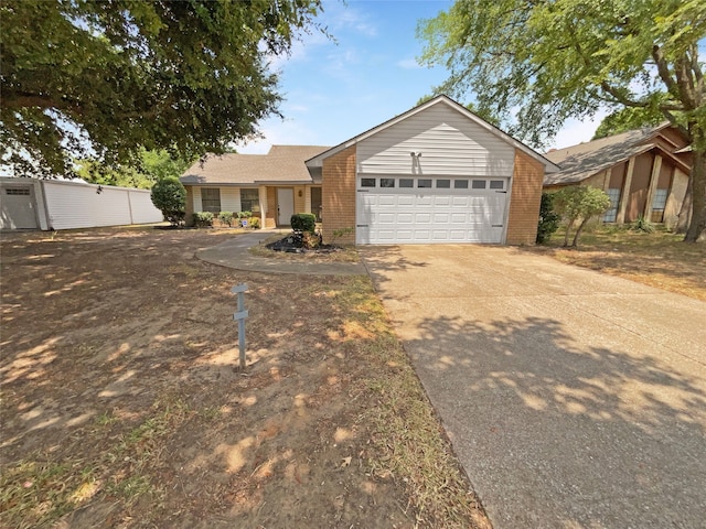 ranch-style home with a garage