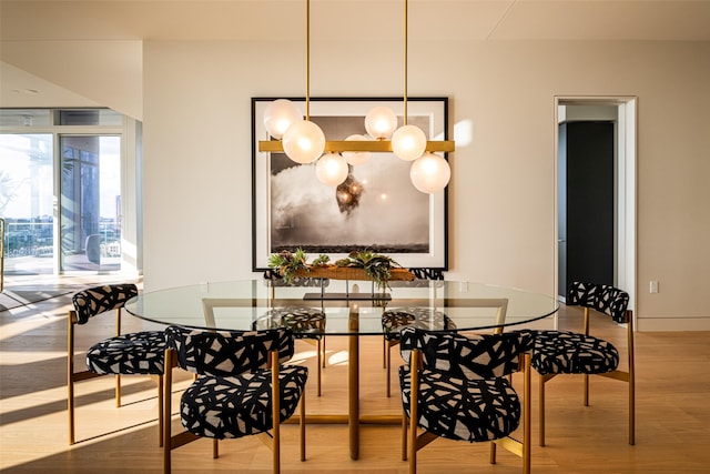 dining room featuring light hardwood / wood-style floors