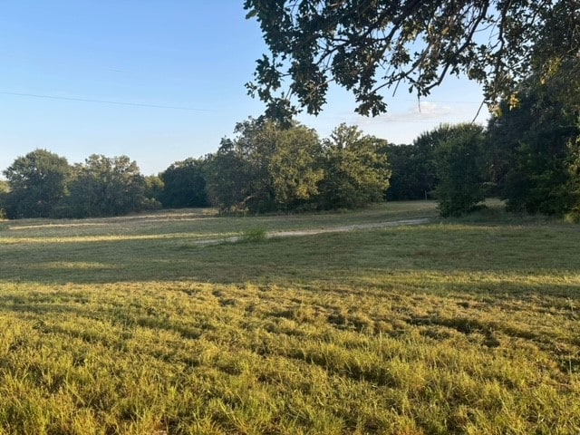 view of yard with a rural view