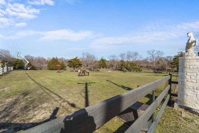 view of yard featuring a rural view