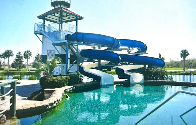 exterior space with a water slide