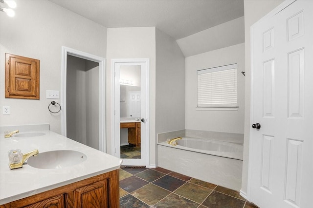 bathroom featuring vanity and a bathtub