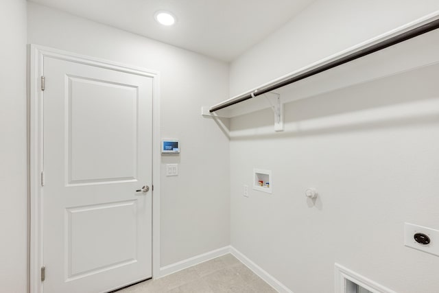 laundry room with hookup for a gas dryer, electric dryer hookup, and washer hookup