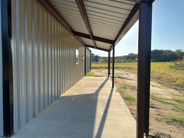 view of patio / terrace with a rural view