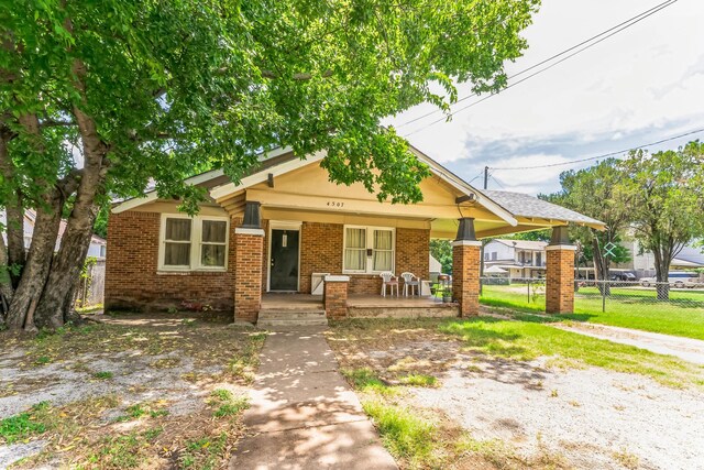 view of front of property with a porch