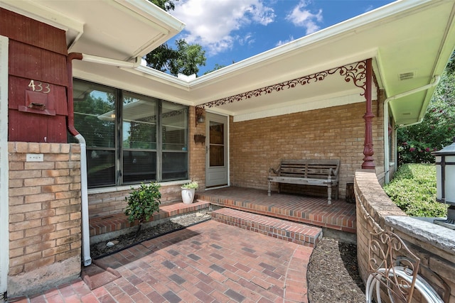 view of patio with a porch