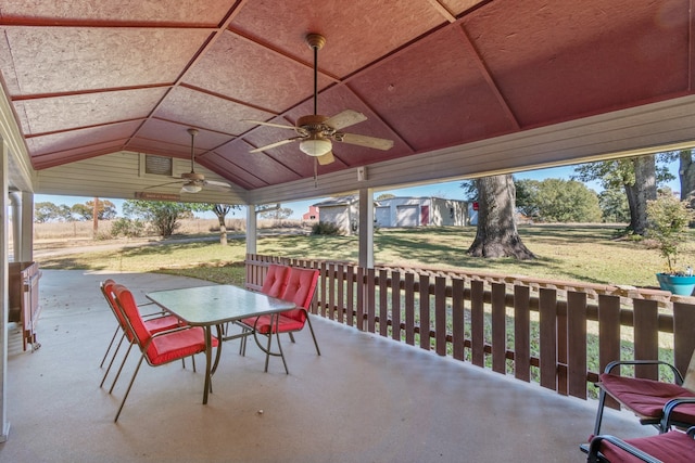 view of patio with ceiling fan