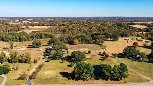 aerial view featuring a rural view