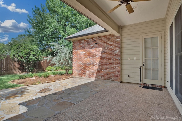 view of patio with ceiling fan