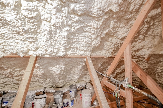 view of unfinished attic