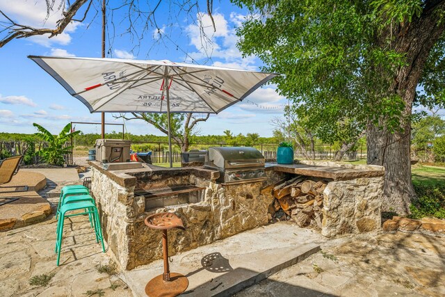 view of patio / terrace featuring grilling area and exterior kitchen